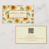 Eukalyptus floral Botanisch Sunflower mit QR Visitenkarte (Vorne/Hinten)