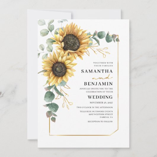 Eukalyptus floral Botanische Hochzeit Einladung (Vorderseite)