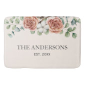 Eukalyptus Floral Botanische Rose Badematte (Vorderseite)