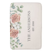 Eukalyptus Floral Botanische Rose Badematte (Vorderseite Vertikal)