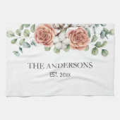 Eukalyptus Floral Botanische Rose Geschirrtuch (Horizontal)