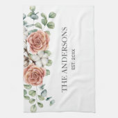 Eukalyptus Floral Botanische Rose Geschirrtuch (Vertikal)