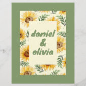 Eukalyptus floral Botanisches Hochzeitsmenü (Rückseite)