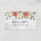 Eukalyptus Floral Botanisches Holz rustikale Rose Visitenkarte (Vorderseite)