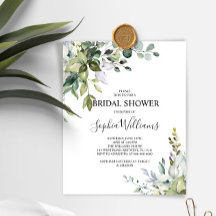 Eukalyptus Floral Bridal Dusche Einladung
