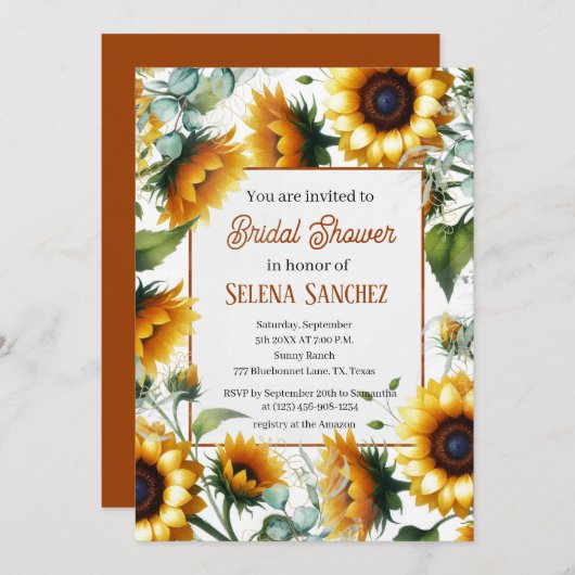 Eukalyptus floral Bride Brautparty Einladung (Vorne/Hinten)