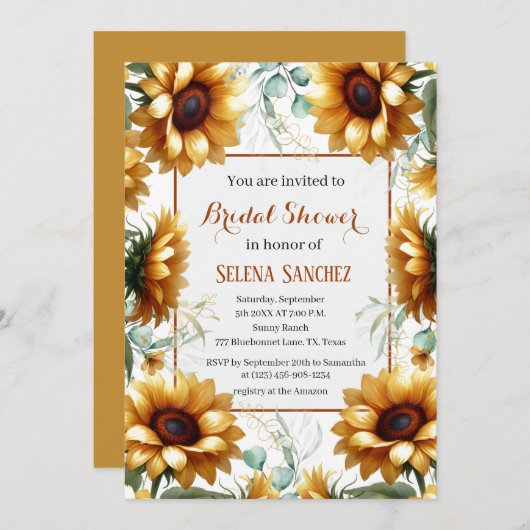 Eukalyptus floral Bride Brautparty Einladung (Vorne/Hinten)