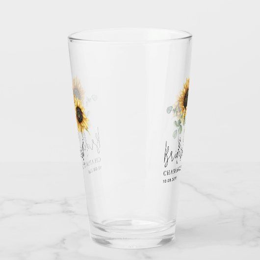 Eukalyptus floral Bridesmaid Script Glas (Links)