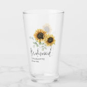 Eukalyptus floral Bridesmaid Script Glas (Vorderseite)