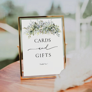 Eukalyptus Floral Cards und Giftzeichen Sockelschild