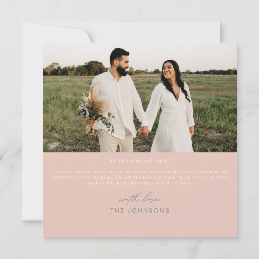 Eukalyptus Floral chic boho grün vielen Dank Einladung (Rückseite)