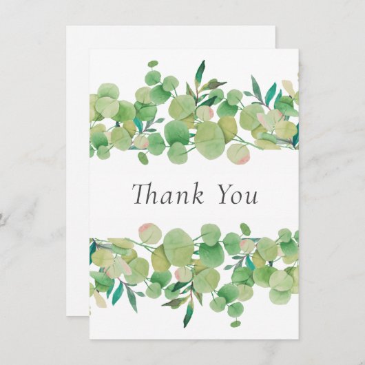 Eukalyptus Floral Dankeskarte (Vorne/Hinten)