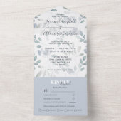 Eukalyptus floral Dusty Blue Wedding All All In One Einladung (Innen Boden)