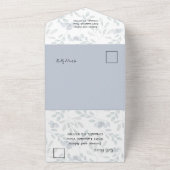 Eukalyptus floral Dusty Blue Wedding All In One Einladung (Außenbereich)