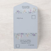 Eukalyptus floral Dusty Blue Wedding All In One Einladung (Außenbereich)