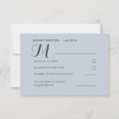 Eukalyptus floral Dusty Blue Wedding RSVP Karte (Rückseite)