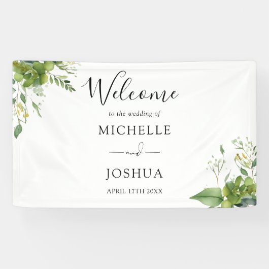 Eukalyptus Floral Elegant Wedding Welcome Banner (Horizontal)
