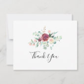 Eukalyptus Floral Flat Wedding Dankeskarte (Vorderseite)