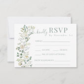 Eukalyptus Floral Garden Wedding RSVP Cards (Vorderseite)