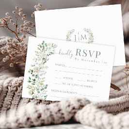 Eukalyptus Floral Garden Wedding RSVP Cards Karte