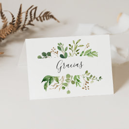 Eukalyptus floral geflochtene Wedding Gracias Card Dankeskarte