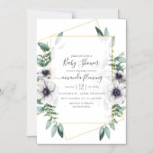 Eukalyptus Floral Geometric Baby Showdusche Magneteinladung (Vorderseite)