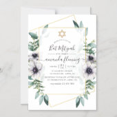 Eukalyptus Floral Geometric Bat Mitzvah Magneteinladung (Vorderseite)