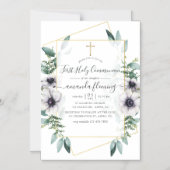 Eukalyptus Floral Geometric First Heilige Kommune Magneteinladung (Vorderseite)