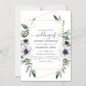 Eukalyptus Floral Geometric Wedding Magneteinladung (Vorderseite)