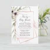 Eukalyptus Floral Geometrisches Laufwerk durch Dus Einladung (Stehend Vorderseite)
