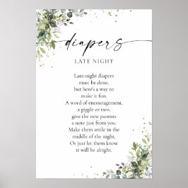 Eukalyptus Floral Greenerenery Baby Shower Poster