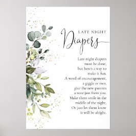 Eukalyptus Floral Greenerenery Baby Shower Poster