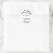 Eukalyptus Floral Greenerity Wedding Runder Aufkleber (Tasche)
