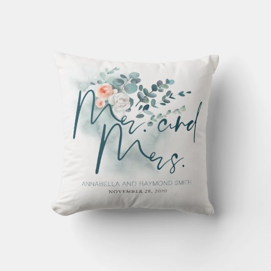 Eukalyptus Floral Greenery Bouquet Elegant Kissen (Vorderseite)