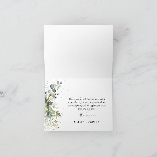 Eukalyptus Floral Greenery Danke Karte (Innenseite)