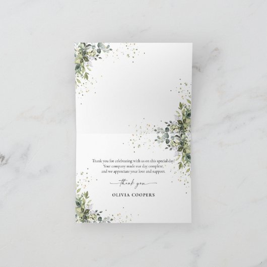 Eukalyptus Floral Greenery Danke Karte (Innenseite)