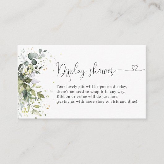 Eukalyptus Floral Greenery Display Dusche Begleitkarte (Vorderseite)