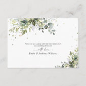 Eukalyptus Floral Greenery Eintrittskarte Begleitkarte (Rückseite)