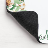 Eukalyptus Floral Greenery Monogram Simple Custom Mousepad (Ecke)