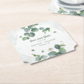 Eukalyptus Floral Greenery Script Rette unser Datu Untersetzer (angewinkelt)