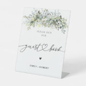 Eukalyptus Floral Guest Book Sign Sockelschild (Vorderseite)