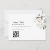 Eukalyptus floral Hochzeit QR Code RSVP Karte (Vorderseite)