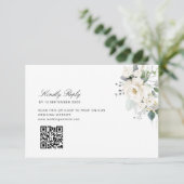 Eukalyptus floral Hochzeit QR Code RSVP Karte (Stehend Vorderseite)