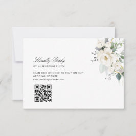 Eukalyptus floral Hochzeit QR Code RSVP Karte