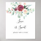Eukalyptus floral Liebe ist ein süßes Zeichen Poster (Vorne)