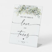 Eukalyptus Floral Love and Tacos Sign Sockelschild (Vorderseite)
