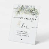 Eukalyptus Floral Mimosa Bar-Zeichen Sockelschild (Vorderseite)