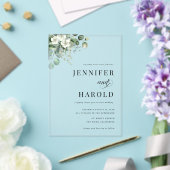 Eukalyptus Floral Minimal Transparente Hochzeit Acryleinladungen (In Situ (Hochzeit))