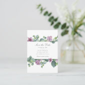 Eukalyptus Floral Modern Save the Date Card Visitenkarte (Stehend Vorderseite)