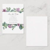 Eukalyptus Floral Modern Save the Date Card Visitenkarte (Vorne/Hinten)